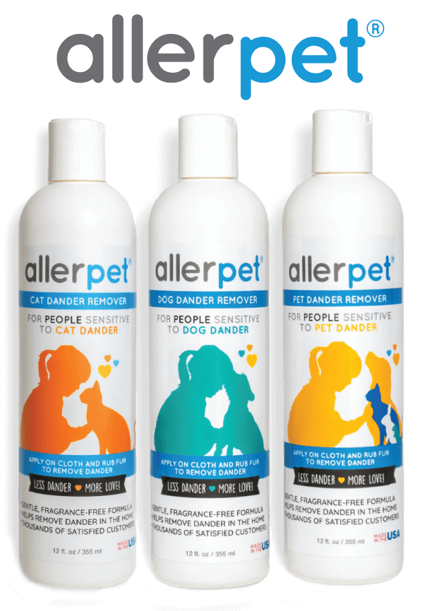 Allerpet for cats, dogs, and pets dander remover bottles